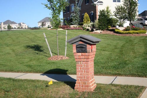 brick mailbox at curb