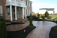 stamped concrete front walkway