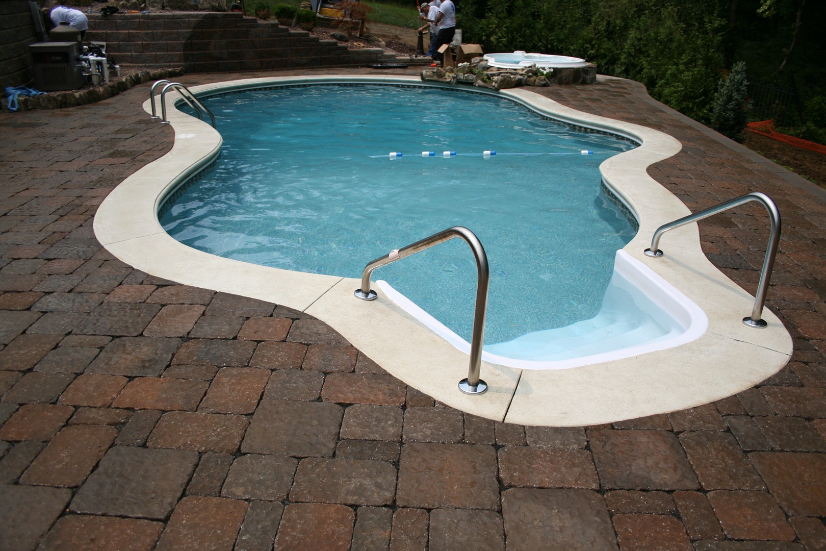 pool patio pavers and pool bullnose installed in Monroe NJ